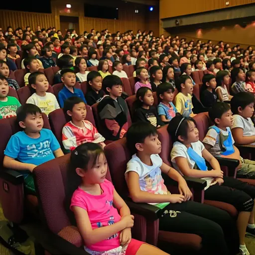 观众里有很多孩子。