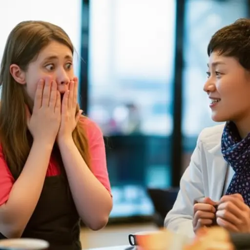 "他用法语跟我说话。" "你在开玩笑吧！真的吗？"