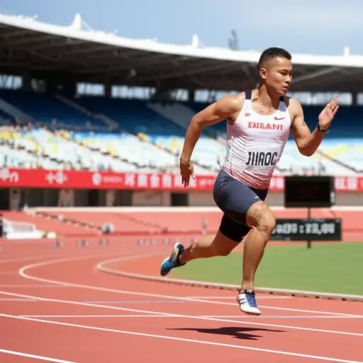 他保持着100米的世界纪录。