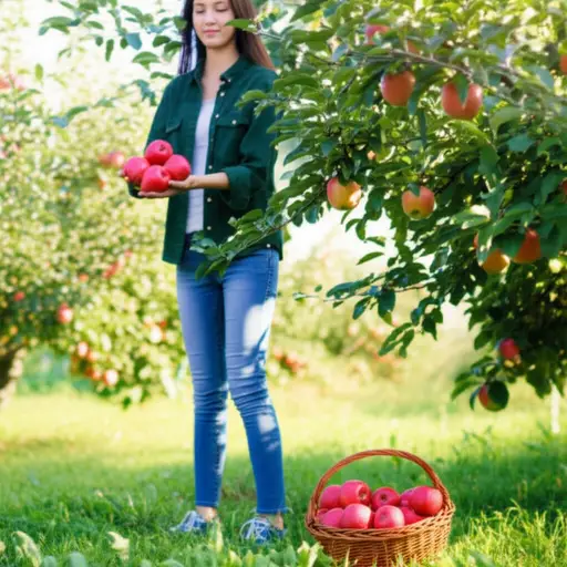 我今天早上摘了一些苹果。