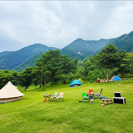 我们在一个自然风光极其美丽的地区露营。