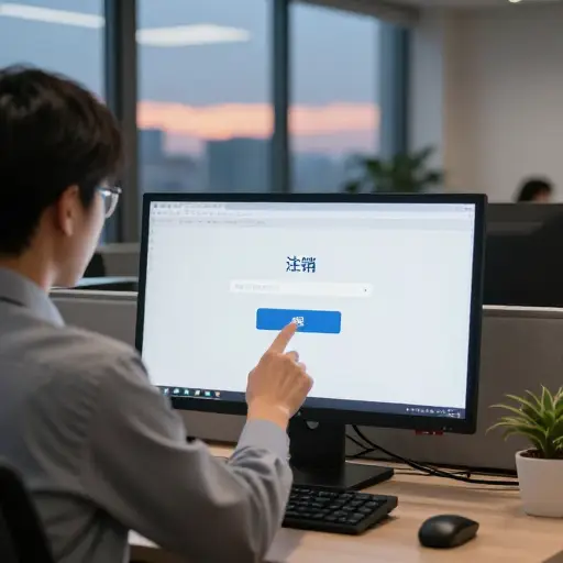 当你完成工作时，记得从电脑上注销。