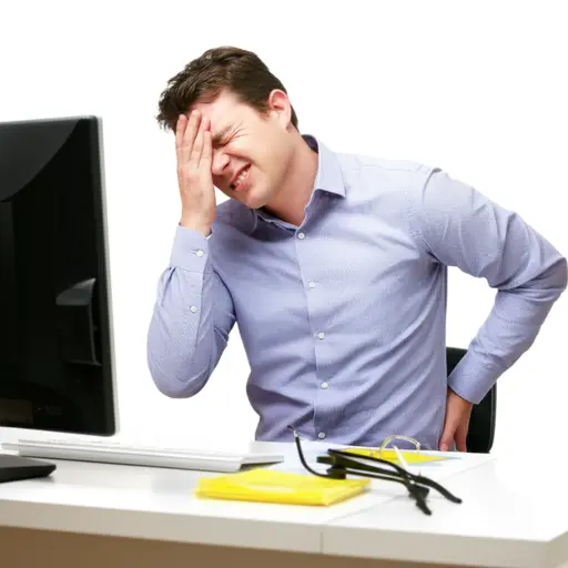 长时间以不舒服的姿势坐着会导致背痛。