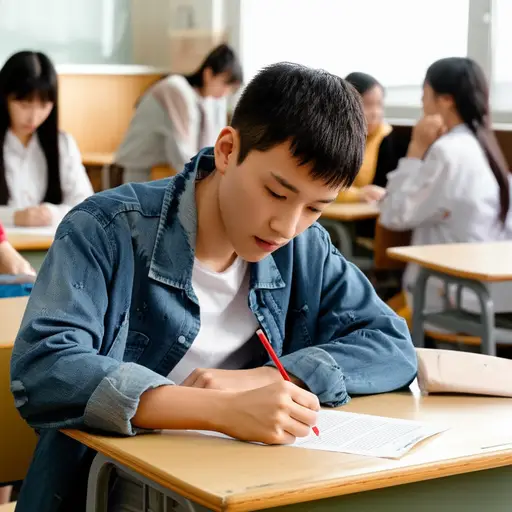 他没有谈论他的考试成绩，以免人们认为他在吹嘘。