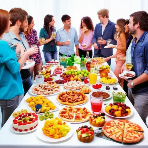 聚会上有很多食物。