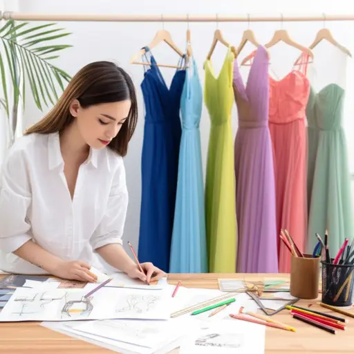 我姐姐是一位才华横溢的设计师，她设计漂亮的衣服。