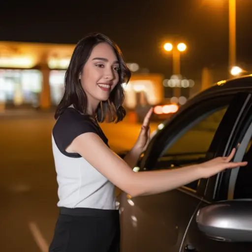 派对结束后，她提出开车送我回家。