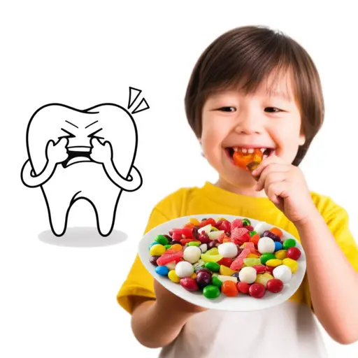 太多甜食对牙齿不好。