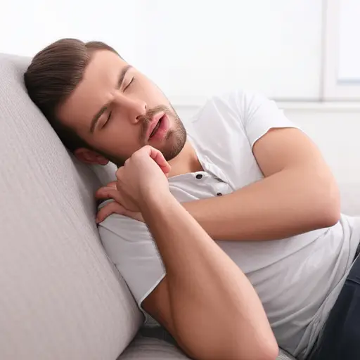 他睡着了，而且大声打鼾！