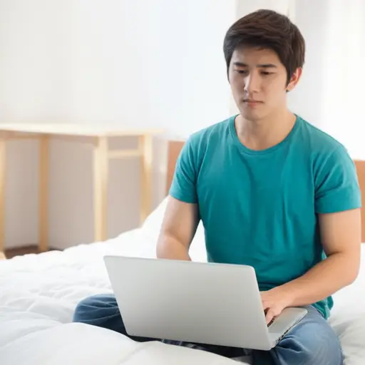 哦！我得买张电脑桌。否则，我就得在床上用电脑了。