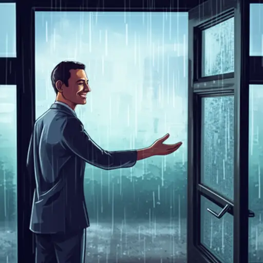 下雨了，快进来！