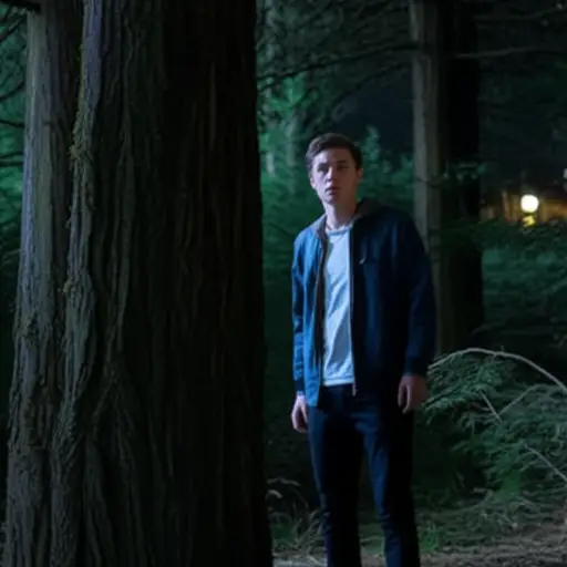 在好奇心的驱使下，他循着奇怪的声音走进了黑暗的森林。