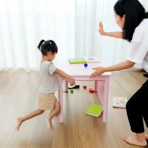 小心！别踢到桌子。