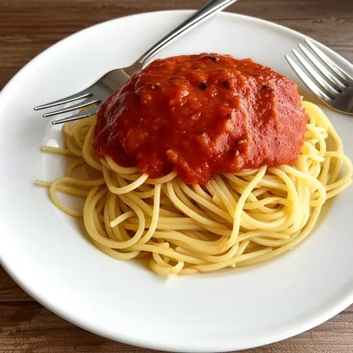 我最喜欢的意大利面是配番茄酱的。