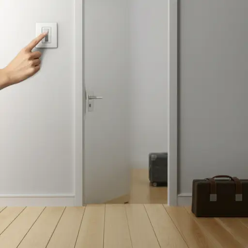 出门前记得关灯。