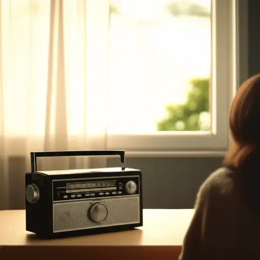 我早上听广播。