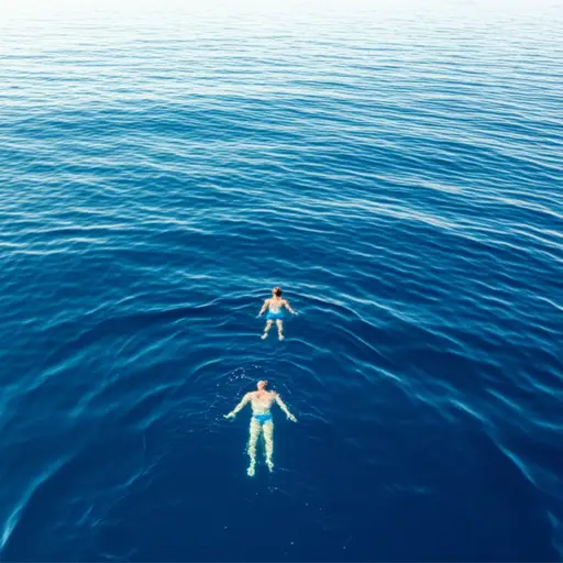 我喜欢在海里游泳。