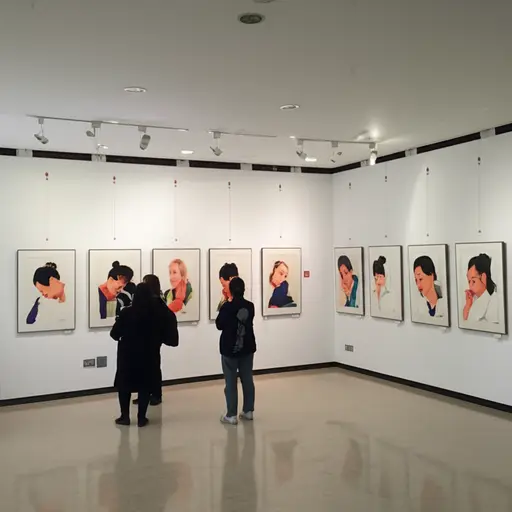 社区中心的一个大房间被专门用于艺术展览。