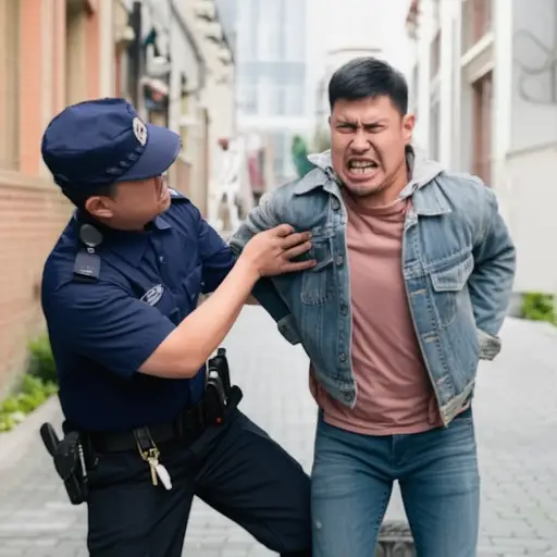 当警察试图逮捕他时，他进行了反抗。