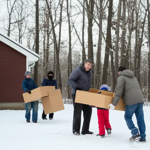 我们去年二月搬家了。