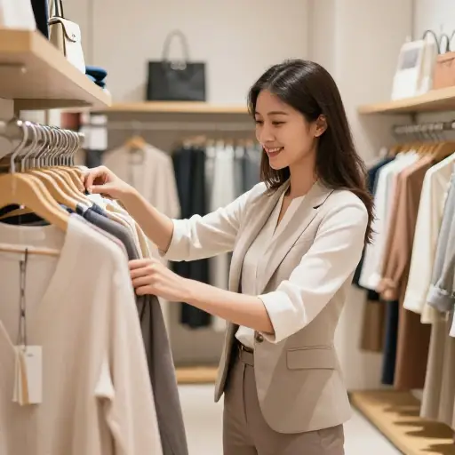 我的第一份工作是在一家服装店做(女)销售员。