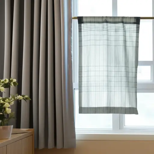 厨房的窗户上有一副小窗帘。