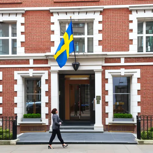 她在伦敦的瑞典大使馆工作。