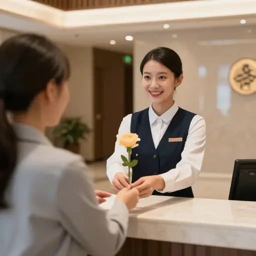 作为酒店的（客人），您将获得一朵免费的花。