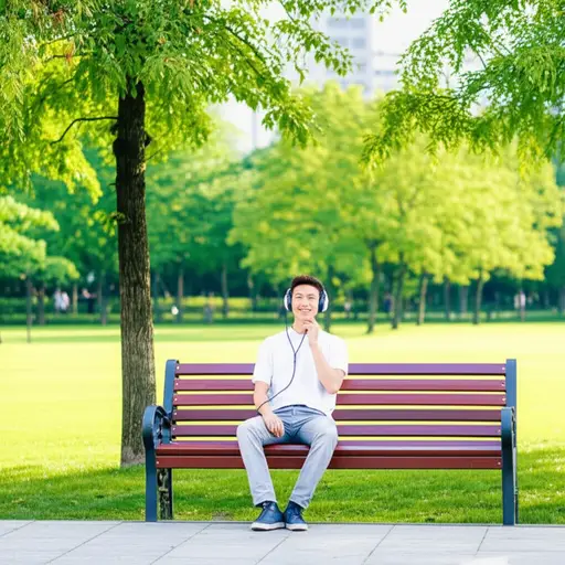 在公园里听音乐令人放松。