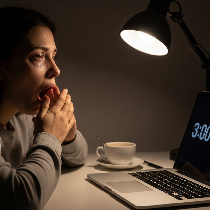 我一熬夜就会有黑眼圈。